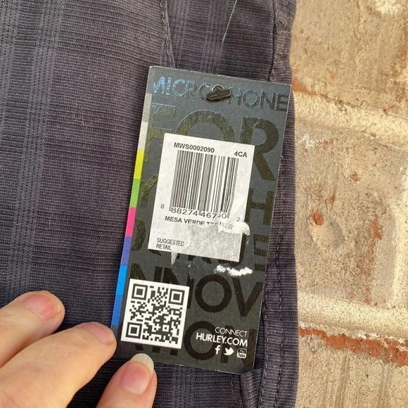 Hurley Mesa Verde Dark Gray Plaid Trouser Shorts - Picture 3 of 12